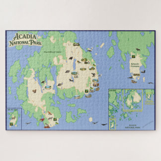 Acadia National Park Illustrierte Landkarte-Puzzle Puzzle