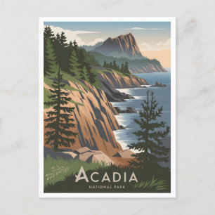 Acadia National Park im Vintage-Stil Postkarte