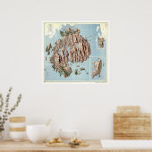 Acadia National Park Karte 1960 Poster (Küche)