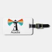 Acadia National Park Leuchtturm Regenbogen Gepäckanhänger (Vorderseite horizontal)