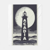 Acadia National Park Lighthouse Moon Fleecedecke (Vorderseite)