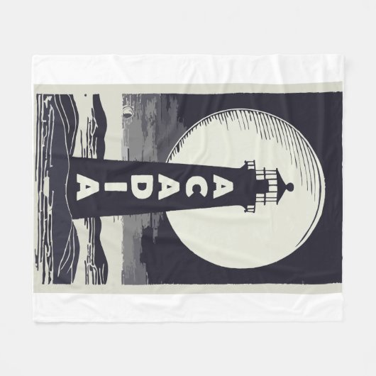 Acadia National Park Lighthouse Moon Fleecedecke (Vorderseite (Horizontal))