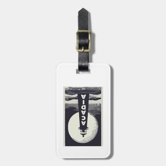 Acadia National Park Lighthouse Moon Gepäckanhänger (Vorderseite vertikal)