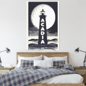 Acadia National Park Lighthouse Moon Leinwanddruck (Insitu (Schlafzimmer))