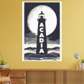 Acadia National Park Lighthouse Moon Leinwanddruck (Insitu (Wohnzimmer))