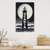 Acadia National Park Lighthouse Moon Poster (Küche)