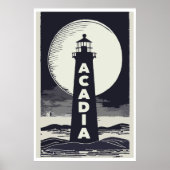 Acadia National Park Lighthouse Moon Poster (Vorne)