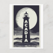 Acadia National Park Lighthouse Moon Postkarte (Vorderseite)