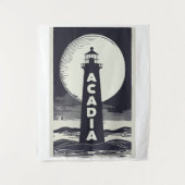 Acadia National Park Lighthouse Moon Wandteppich (Vorderseite)