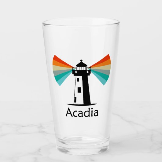 Acadia National Park Lighthouse Rainbow Glas (Vorderseite)