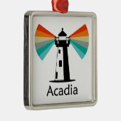 Acadia National Park Lighthouse Rainbow Ornament Aus Metall (Rechts)