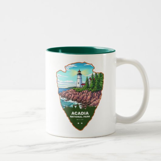 Acadia National Park Maine Arrowhead Zweifarbige Tasse (Rechts)