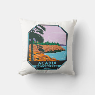 Acadia National Park Maine Bar Harbor Vintage Kissen