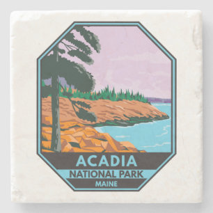 Acadia National Park Maine Bar Harbor Vintage Steinuntersetzer