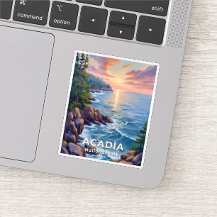 Acadia National Park   Maine Malerei Reise Kunst Aufkleber