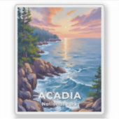 Acadia National Park | Maine Painting Travel Art Aufkleber (Vorderseite)