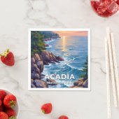 Acadia National Park | Maine Painting Travel Art Serviette (Beispiel)