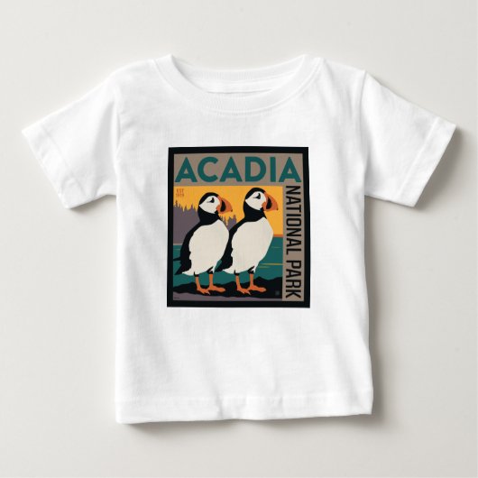 Acadia National Park, Maine | Puffins Baby T-shirt (Vorderseite)