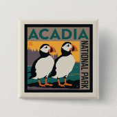 Acadia National Park, Maine | Puffins Button (Vorderseite)