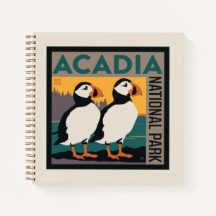 Acadia National Park, Maine   Puffins Notizblock