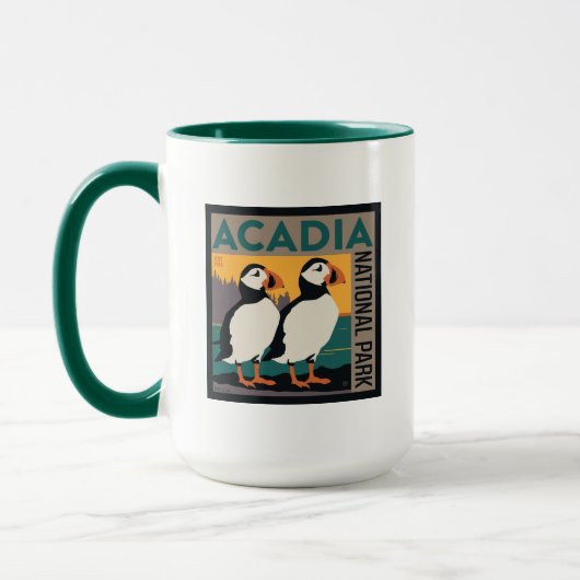 Acadia National Park, Maine | Puffins Tasse (Links)