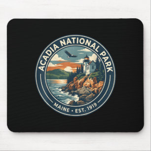 Acadia National Park Maine Retro Leuchtturm Und Mousepad