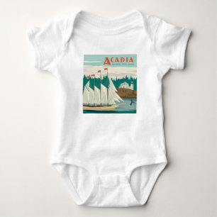 Acadia National Park, Maine   Sailboat & Whale Baby Strampler
