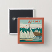 Acadia National Park, Maine | Sailboat & Whale Button (Vorne & Hinten)