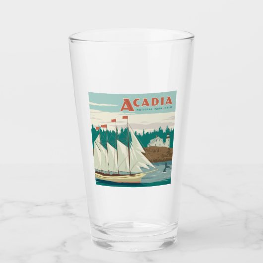 Acadia National Park, Maine | Sailboat & Whale Glas (Vorderseite)