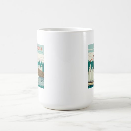 Acadia National Park, Maine | Sailboat & Whale Kaffeetasse (Mittel)