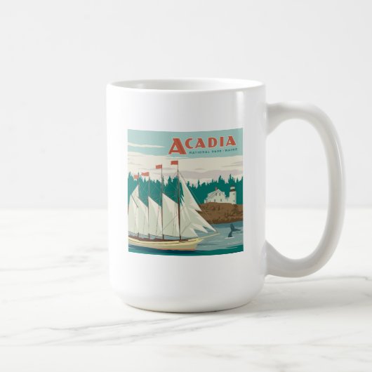 Acadia National Park, Maine | Sailboat & Whale Kaffeetasse (Rechts)