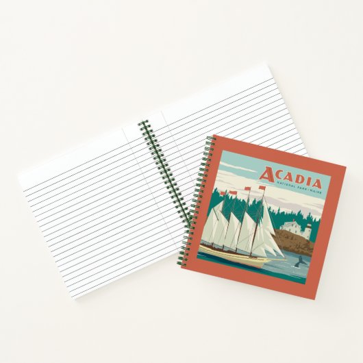 Acadia National Park, Maine | Sailboat & Whale Notizblock (Innenseite)