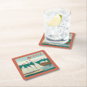 Acadia National Park, Maine | Sailboat & Whale Rechteckiger Pappuntersetzer (Vor Ort)