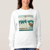 Acadia National Park, Maine | Sailboat & Whale Sweatshirt (Vorderseite)