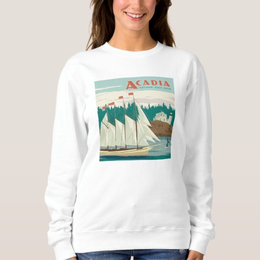Acadia National Park, Maine | Sailboat & Whale Sweatshirt (Vorderseite)