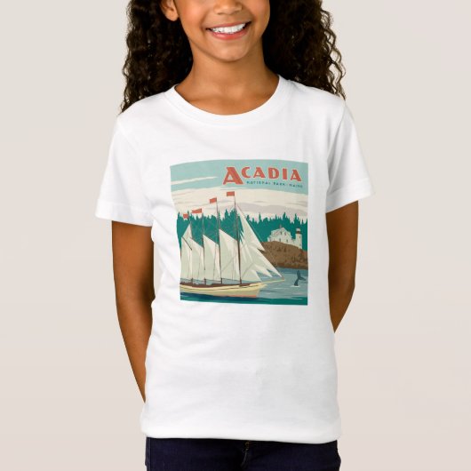 Acadia National Park, Maine | Sailboat & Whale T-Shirt (Vorderseite)