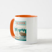 Acadia National Park, Maine | Sailboat & Whale Tasse (Vorderseite Links)