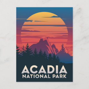 Acadia National Park Maine Sonnenuntergang Postkarte
