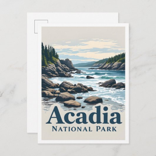 Acadia National Park Maine USA Travel Postkarte (Vorne/Hinten)