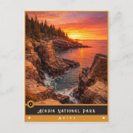 Acadia National Park | Maine Vintage-Postkarte Postkarte