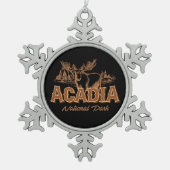 ACADIA NATIONAL PARK MOOSE COLLECTOR HOLIDAY SCHNEEFLOCKEN Zinn-Ornament (Vorderseite)