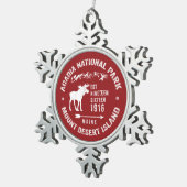 ACADIA NATIONAL PARK MOOSE COLLECTOR URLAUB SCHNEEFLOCKEN Zinn-Ornament (Rechts)