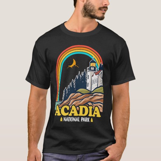 Acadia National Park Mountain Trails Nature Campin T-Shirt (Vorderseite)