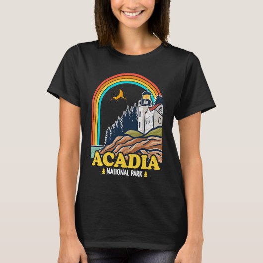 Acadia National Park Mountain Trails Nature Campin T-Shirt (Vorderseite)