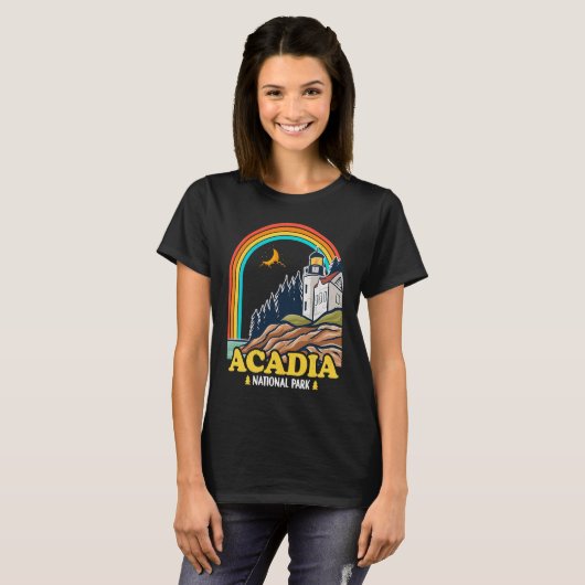 Acadia National Park Mountain Trails Nature Campin T-Shirt (Vorne ganz)