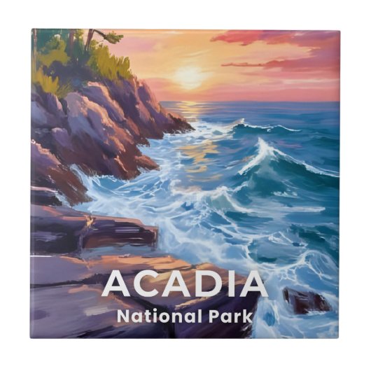 Acadia National Park | Otter Cliffs Maine Reise Fliese (Vorderseite)