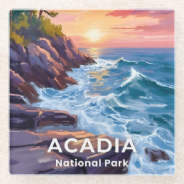Acadia National Park | Otter Cliffs Maine Reise Glasuntersetzer