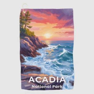 Acadia National Park   Otter Cliffs Maine Reise Golfhandtuch