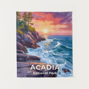 Acadia National Park Otter Cliffs Maine Reise Wandteppich