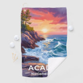 Acadia National Park | Otter Cliffs Maine Travel Golfhandtuch (Insitu)